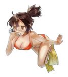  alternate_costume bikini brown_eyes brown_hair diving_mask diving_mask_on_eyes fio_germi flippers goggles metal_slug metal_slug_attack official_art ponytail snorkel snorkel_in_mouth solo swimsuit transparent_background 