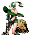  artist_request bare_shoulders blonde_hair blue_eyes breasts creature dress esther_(metal_slug) feet_out_of_frame green_dress gun holding holding_gun holding_weapon larva long_hair looking_at_viewer medium_breasts metal_slug metal_slug_attack official_art one_eye_covered rifle sniper_rifle transparent_background weapon 
