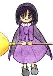  akazukin_chacha broom hood purple_hair standing yakko 