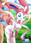  anthro bestiality bow bow_tie breasts clothing duo eeveelution erection female feral fur human human_on_anthro interspecies male male/female mammal nintendo open_mouth panties penis pok&eacute;mon ribbons size_difference smaller_female sylveon underwear video_games 