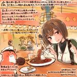  animal black_hair brown_eyes brown_hair colored_pencil_(medium) commentary_request curry curry_rice dated food hamster haruna_(kantai_collection) hiei_(kantai_collection) holding holding_spoon hyuuga_(kantai_collection) kantai_collection kirisawa_juuzou kirishima_(kantai_collection) kongou_(kantai_collection) long_hair md5_mismatch multiple_girls non-human_admiral_(kantai_collection) numbered rice short_hair smile spoon thumbs_up traditional_media translation_request twitter_username 