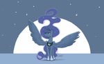  2017 blue_eyes blue_hair equine female friendship_is_magic hair horn jewelry mammal moon my_little_pony necklace night princess_luna_(mlp) simple_background solo sparkles valcron winged_unicorn wings 