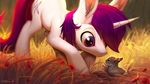  2017 ambiguous_gender cutie_mark detailed_background equine fan_character feral grass hair horn imalou lagomorph mammal my_little_pony outside rabbit unicorn 