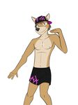  cervine clothed clothing deer fuze male mammal pose topless 