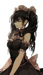  absurdres alternate_costume alternate_hairstyle black_hair commentary detached_sleeves dishwasher1910 green_eyes highres long_hair maid maid_headdress neo_(rwby) rwby smile solo twintails 