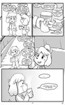  animal_crossing anthro canine comic conditional_dnp digby_(animal_crossing) dog female grumpyvulpix isabelle_(animal_crossing) male mammal monochrome nintendo video_games 