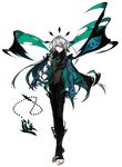  absurdres ainchase_ishmael apostasia_(elsword) cloak corruption cracked_skin elsword expressionless eyes feet full_body green_eyes grey_hair highres long_hair male_focus markings official_art one_eye_covered pendulum purple_skin ringed_eyes solo transparent_background 