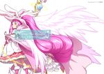  animal_ears bunny_ears cape cure_whip extra_ears food food_themed_hair_ornament frills fruit gloves hair_ornament hat kirakira_precure_a_la_mode long_hair looking_at_viewer magical_girl mahou_girls_precure! matatabi_(karukan222) pink_cape pink_eyes pink_hair precure precure_all_stars smile solo strawberry twintails usami_ichika wings witch_hat 
