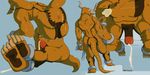  2017 absurd_res anthro anus butt claws cum digital_media_(artwork) dragon erection hi_res horn lettuce_(artist) looking_at_viewer male muscular nude open_mouth penis scalie simple_background sitting solo standing towel wet 