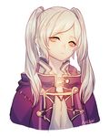  artist_name bangs cape closed_mouth expressionless eyebrows_visible_through_hair female_my_unit_(fire_emblem:_kakusei) fire_emblem fire_emblem:_kakusei head_tilt long_hair looking_at_viewer my_unit_(fire_emblem:_kakusei) onisuu solo swept_bangs twintails upper_body white_background white_hair yellow_eyes 