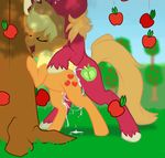  against_wall ambiguous_penetration apple applejack_(mlp) big_macintosh_(mlp) brother brother_and_sister butt cum cum_inside cum_on_butt duo edit equine female food friendship_is_magic from_behind_position fruit hat horse incest keishinkae male male/female mammal my_little_pony nude outside penetration pony sex sibling sister standing tree 