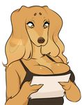  breasts brown_eyes brown_fur brown_nose canine cherrikissu dog female fur mammal simple_background solo white_background 