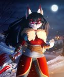  canine dannyckoo fox hi_res mammal melee_weapon moon night sword weapon 