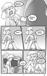  animal_crossing anthro balls bottomless canine clothed clothing comic conditional_dnp digby_(animal_crossing) dog fart grumpyvulpix male mammal monochrome nintendo peeing penis urine video_games 