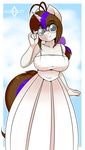  2017 anthro blue_eyes clothed clothing dress equine eyewear fan_character female glasses hair hi_res horn kloudmutt long_hair looking_at_viewer mammal multicolored_hair multicolored_tail my_little_pony smile solo two_tone_hair unicorn 