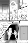  2018 anthro comic deltarune dialogue digital_media_(artwork) english_text female hair human kris_(deltarune) lynxgriffin_(artist) male mammal monochrome reptile scalie simple_background smile susie_(deltarune) teeth text video_games 