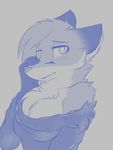 2017 anthro blush breasts canine carver_(twokinds) chest_tuft cleavage clothed clothing crossgender cute dress female fox gloves_(marking) half-closed_eyes infinitedge2u invalid_tag keidran mammal markings monochrome sketch solo tuft twokinds 