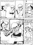  black_and_white comic female food james_m_hardiman male mammal monochrome natasha_(jmh) simple_background skunk traditional_media_(artwork) 