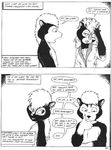  black_and_white comic femlae james_m_hardiman male mammal monochrome natasha_(jmh) onix_(jmh) simple_background skunk traditional_media_(artwork) 