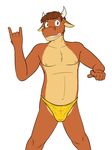  bovine cattle clothing fuze horn invalid_tag male mammal pose thong underwear 