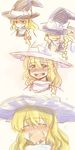 :| blonde_hair blush bow braid closed_eyes closed_mouth comic commentary_request crying dra eyebrows_visible_through_hair face hat hat_bow highres kirisame_marisa long_hair nose_blush open_mouth parted_lips side_braid single_braid snot sobbing tearing_up tears touhou upper_body v-shaped_eyebrows witch_hat 