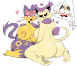  big_breasts big_butt breast_grab breasts butt delcatty feet hand_on_breast huge_butt jinu liepard meowth nintendo pok&eacute;mon video_games 