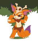  cub flexing gnar_(lol) league_of_legends looking_at_viewer male oob riot_games skull solo standing tongue video_games yordle young 