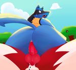  anal anal_penetration animal_genitalia animal_penis anthro anus balls big_butt butt canine canine_penis cowgirl_position erection forest fur jingus knot looking_back looking_down lucario lycanroc lying male male/male mammal midnight_lycanroc nintendo nude on_back on_floor on_top open_mouth outside penetration penis pok&eacute;mon presenting presenting_anus presenting_hindquarters red_eyes sex sharp_teeth sitting spread_legs spreading sweat teeth thick_thighs tongue tree vein veiny_penis video_games 