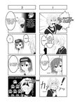  1boy 2girls 4koma :3 accelerator ahoge blush brown_eyes brown_hair comic embarrassed english hard_translated jewelry last_order misaka_imouto misaka_imouto_10032 monochrome multiple_4koma necklace polka_dot red_eyes short_hair tears to_aru_kagaku_no_railgun to_aru_majutsu_no_index translated watarui white_hair 