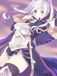  female_my_unit_(fire_emblem:_kakusei) fire_emblem fire_emblem:_kakusei my_unit_(fire_emblem:_kakusei) purple_sky robe smile solo teu_(navy) twintails white_hair 