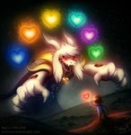  2017 abstract_background asriel_dreemurr blush boss_monster caprine claws clothing fur goat god_of_hyperdeath horn jewelry kemono long_ears magic male mammal mylafox necklace soul teeth undertale video_games white_fur 