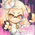  +_+ 1girl bare_shoulders blush closed_mouth conomi-c5 countdown crown domino_mask fingerless_gloves gloves gradient_hair hime_(splatoon) index_finger_raised looking_at_viewer mask mole mole_under_mouth multicolored_hair pink_hair short_eyebrows sleeveless smile solo speech_bubble splatoon_(series) splatoon_2 symbol-shaped_pupils tentacle_hair twitter_username two-tone_hair upper_body white_hair yellow_eyes zipper 
