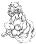  2017 animal_genitalia animal_penis arcanine balls big_balls canine canine_penis d-sui feral fur huge_balls hyper hyper_balls hyper_penis hyper_sheath looking_at_viewer male mammal monochrome nintendo nude penis pok&eacute;mon sheath simple_background solo tongue traditional_media_(artwork) video_games 