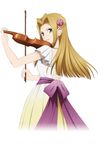  blush brown_hair dress grey_eyes long_hair mint_adenade skirt smile tales_of_phantasia violin 