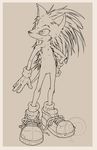  alternate_species anthro anthroified chest_fuzz chest_tuft hedgehog male mammal monochrome sketch sonic_(series) sonic_the_hedgehog swirlything tuft young 