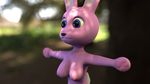  2017 3d_(artwork) anthro blue_eyes breasts digital_media_(artwork) female fur lagomorph mammal maximusmutinium_(artist) nipples nude outside pink_fur rabbit smile solo 