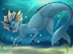  2017 anus blue_body clitoris eeveelution female feral looking_at_viewer nintendo pok&eacute;mon presenting purple_eyes pussy raised_tail rottencanines solo swimming underwater vaporeon video_games water 