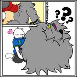  2017 alpha_channel ambiguous_gender anthro canine clothed clothing digital_media_(artwork) duo english_text fluffy fur hair hair_dryer hi_res male mammal max_(character) notkastar_(artist) rainbow sketch smile text tongue vertical_bar_eyes wolf zatch_(character) 
