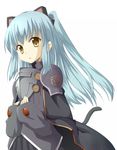  :o armor armored_dress bangs cape cat_tail eiyuu_densetsu eyebrows_visible_through_hair francis_de_lariatte hairband long_hair long_sleeves looking_at_viewer open_mouth pleated_skirt shoulder_armor sidelocks silver_hair skirt solo tail tio_plato white_background yellow_eyes zero_no_kiseki 