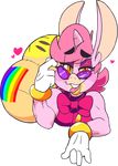  anthro big_butt blush boon_(vimhomeless) bow_tie butt clothing equine eyeshadow eyewear girly horn jeans lipstick looking_at_viewer makeup male mammal pants solo sunglasses tongue tongue_out unicorn vimhomeless 
