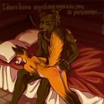  2017 anthro anus bear bed bent_over breasts brown_eyes brown_fur butt canine casual_nudity comic crying detailed_background digital_media_(artwork) duo english_text female fox fur gloves_(marking) lirkov male mammal markings nude open_mouth orange_fur pillow pussy red_fox socks_(marking) spank_marks stroking tan_fur tears text 