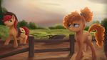  2017 absurd_res bright_mac_(mlp) buttercup_(mlp) cutie_mark duo equine female hi_res horse male mammal my_little_pony pear_butter_(mlp) plough pony starblaze25 