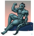  2017 abs alligator bea_(nitw) bed biceps breasts crocodilian female flexing invalid_tag muscular muscular_female night_in_the_woods nipples nude reptile scalie small_breasts smile solo stx70 teeth 