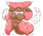  artist_request dragon furry multiple_breasts pubic_hair red_eyes 