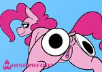  2017 animal_genitalia animal_pussy animsted butt clitoris dock earth_pony equine equine_pussy female friendship_is_magic googly_eyes hair horse looking_at_viewer mammal my_little_pony pink_hair pinkie_pie_(mlp) pony pussy simple_background smile solo whisperfoot 