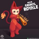  blush domestic_cat felid feline felis gun mammal ranged_weapon senz skullcat smile smoke standing super_animal_royale weapon 