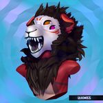  2017 3d_(artwork) anthro digital_media_(artwork) fur hair headshot laionss male mammal simple_background solo teeth tongue 