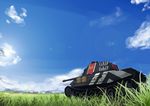  caterpillar_tracks cloud commentary_request day grass ground_vehicle highres military military_vehicle motor_vehicle no_humans senjou_no_valkyria senjou_no_valkyria_3 sky tank tank_focus tianyu_jifeng world_of_tanks 