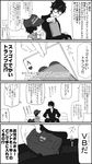  4koma amamiya_ren bag bench card comic game_console glasses greyscale hat highres monochrome multiple_boys oda_shinya ohshioyou persona persona_5 playing_card shuujin_academy_uniform translated virtual_boy 