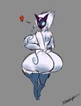  &lt;3 2017 absurd_res anthro big_breasts big_butt breasts butt caprine female full-length_portrait fullmetalmentalist fur hair hi_res holding_breast hooves huge_breasts huge_butt kindred_(lol) lamb_(lol) league_of_legends long_ears long_hair looking_at_viewer looking_back mammal markings mask nipples nude portrait riot_games sheep side_boob signature simple_background sitting solo thick_thighs video_games white_fur wide_hips 